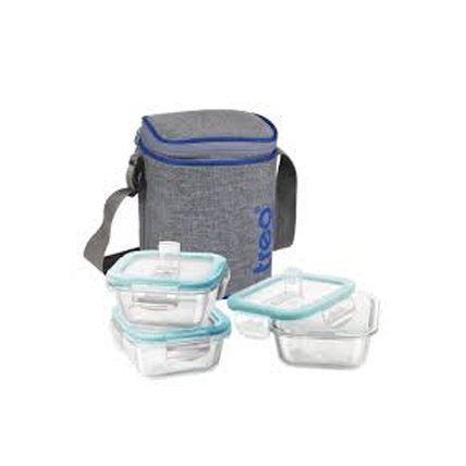 Treo Borosilicate Glass Square Lunch Box